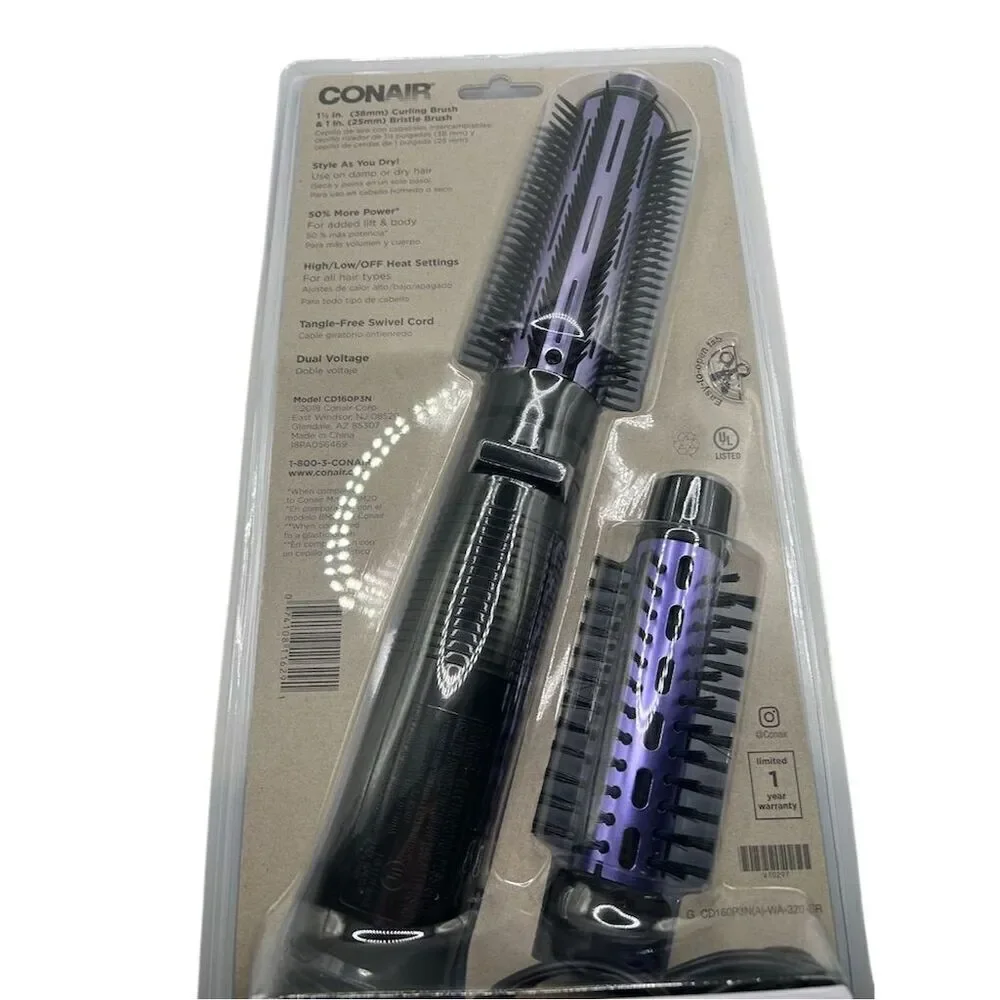 Conair 2-in-1 Hot Air Styler Curling Wand Dual Voltage Multicolor